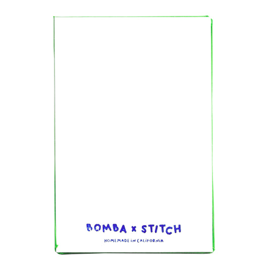 Product packaging with 'Bomba x Stitch' branding on a white background