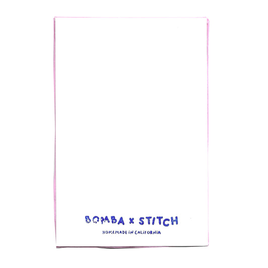Product packaging with 'Bomba x Stitch' branding on a white background