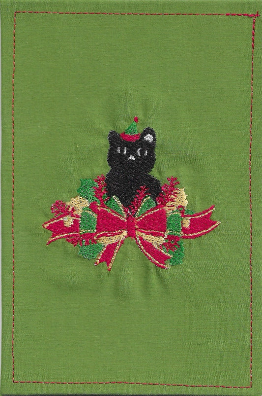 Merry Christmas Fabric Postcard (Green)